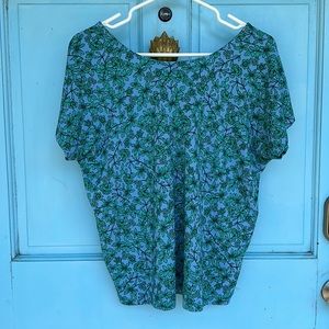 Banana Republic Blue Floral Top size small